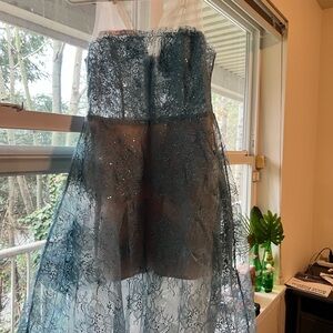 Elegant Blue Lace Dress